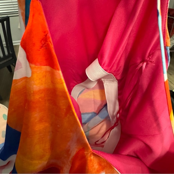 🎨 Nicole Miller New York Abstract Watercolor Maxi Dress – Size L - Picture 8 of 11